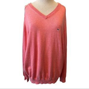 Vineyard Vines V-Neck Pullover Sweater Pink XL